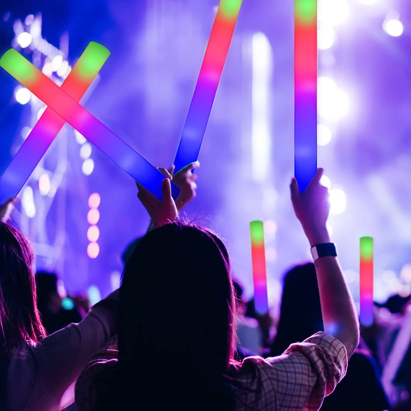 LifBetter Light Up Glow Sticks Bulk, LED Foam Sticks in