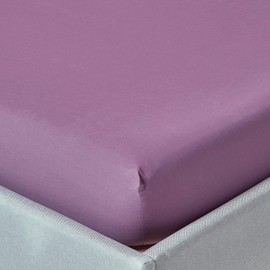 Homescapes - 18 Inch Deep - Ultrasoft - Plain - Grape Purple - Fitted Sheet - Double - 200 Thread Count - Anti Dust Mite and Anti Allergen - 100% Egyptian cotton - Fits Deepest Mattresses