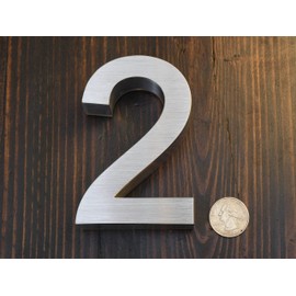 4 Inch House Numbers 6000k LED, Modern Address Signs for Homes | by JELSCO (2, Arial Stainless)