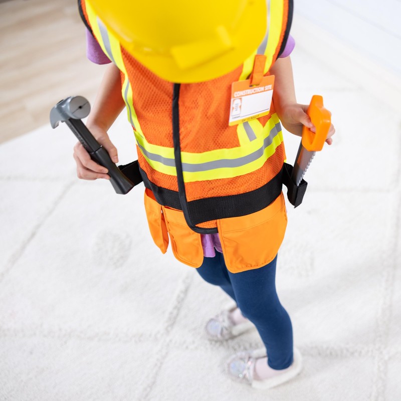 Melissa & Doug Construction Worker Role Play Costume Dress-Up Set