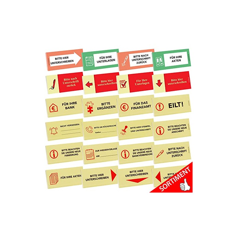PRICARO Stamp and Signature Sticky Notes 100 Sheets Pack of