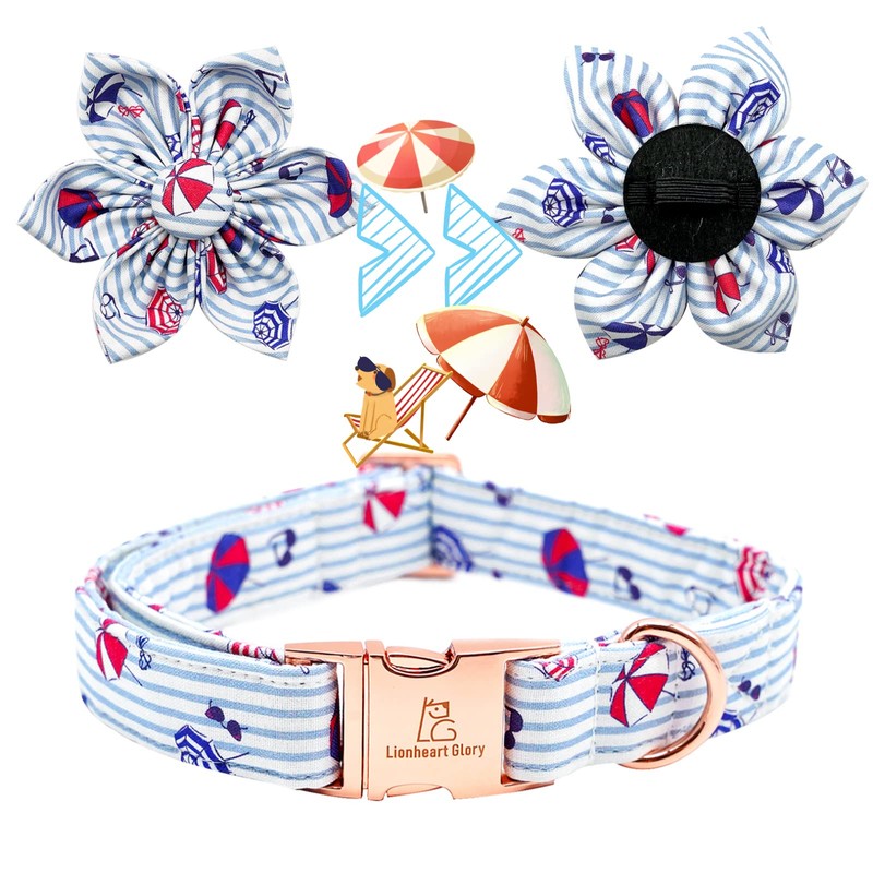 Lionheart glory Summer Dog Collar with Flower, Female Dog Collar