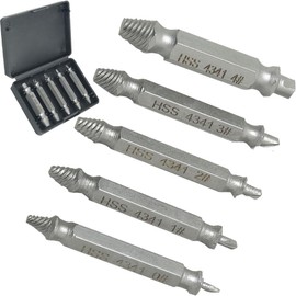 MEETOOT Bolt Remover Drill Tool Stripping Screw Removal Tool Silver HSS 4341 Double Head Wire Breaker Extractor Set Tool Suitable for Renovation Maintenance