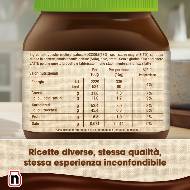 Nutella Plant-Based - Crema Spalmabile alle Nocciole e Cacao, Vegana,