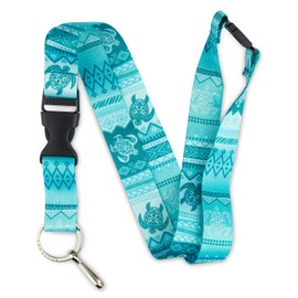 Limeloot Tattoo Tribal Sea Turtle Lanyard for Keys, ID Badges, and Accessories. Includes Quick Release Buckle, Breakaway, and Flat Ring.