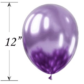 Balloons Hub Metallic Purple 12 Inch Glossy Metallic Pearl Balloons Premium Chrome Latex Balloons Birthday Wedding Engagement Festival Party Decorations Pack of 20