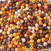 YIEUR Pack of 500 Wooden Beads, Round, Colourful, 10 mm