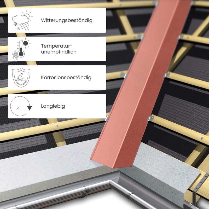 Inefa Roof Strips 200 cm Dark Brown Triple-Edged Plastic Gutter