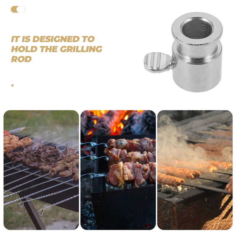 Totority Rotisserie Rod Fixing Holder Iron Grilling Rod Bolt BBQ