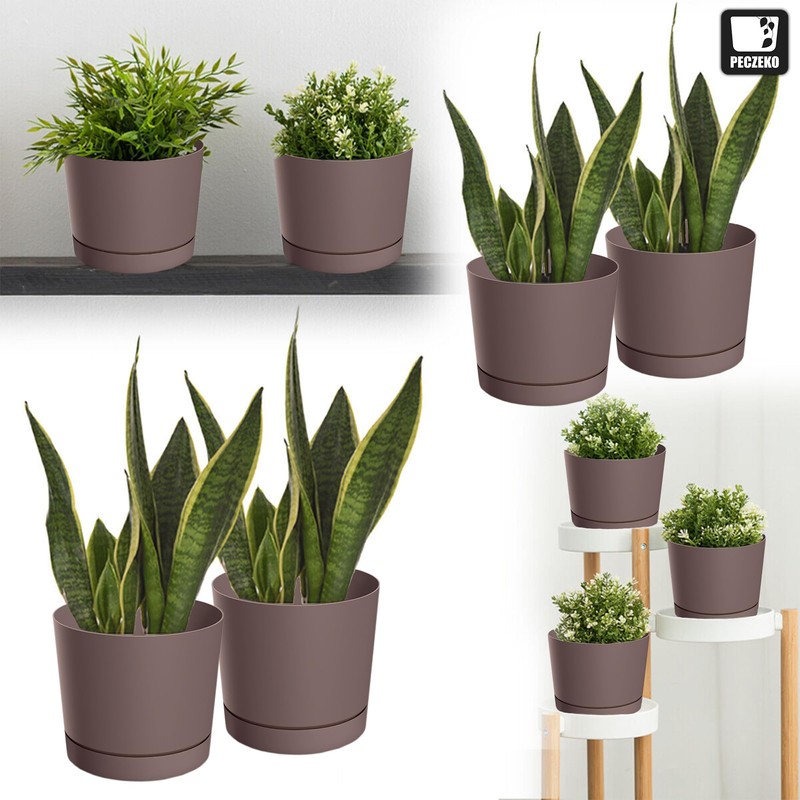 PECZEKO Matte Flower Pot, Plastic Planter, Decorative Pot for Large