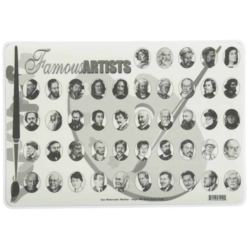 Painless Learning Famous Artists Placemat, Large