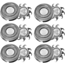 Pack of 6 replacement shaving heads compatible with Philips razors, Philips 5000 series, precision blades for razors 5000 series, suitable for models S1000 S2000 S3000 S1101 S1115