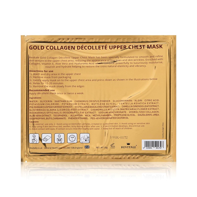 Revitale Collagen Decolleté Gold Upper Chest Mask (Pack of 3)