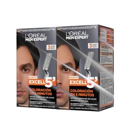 L'Oreal Paris, 2 Tintes De Cabello Para Hombres, Men Expert Excell 5 De Tono 3 Castaño Oscuro