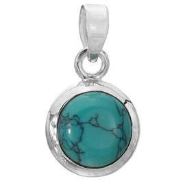 I-be 207411/10 Turquoise Gemstone Pendant 925 Silver Length 1.8 cm in Gift Box