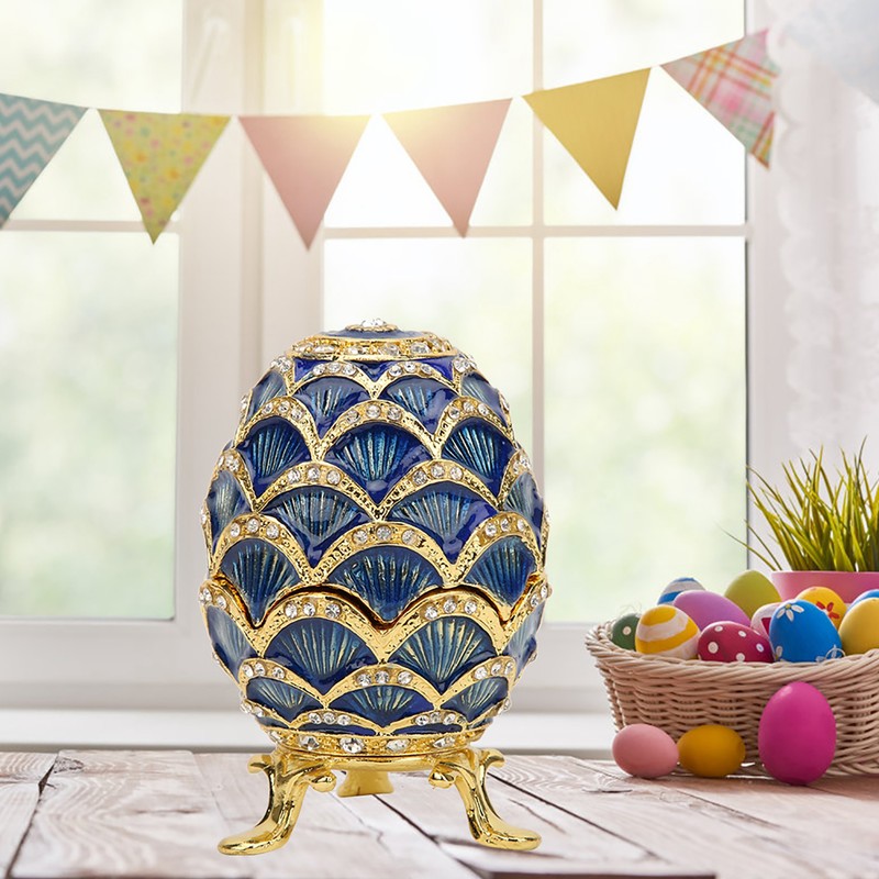 Easter Egg Trinket Box Enameled Easter Egg Jewelry Box Organizer