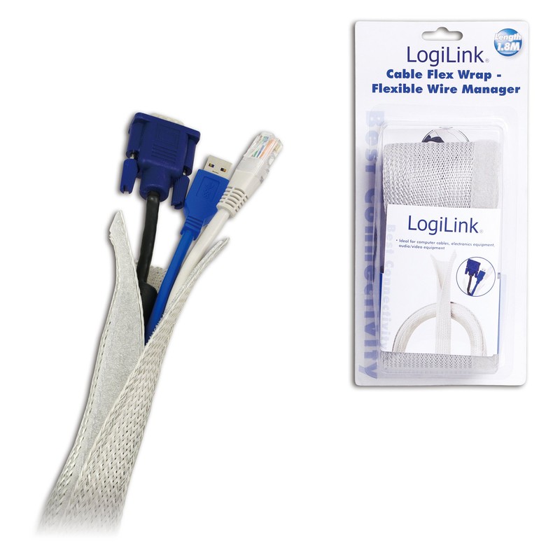 Logilink 1.8m Cable FlexWrap - Grey