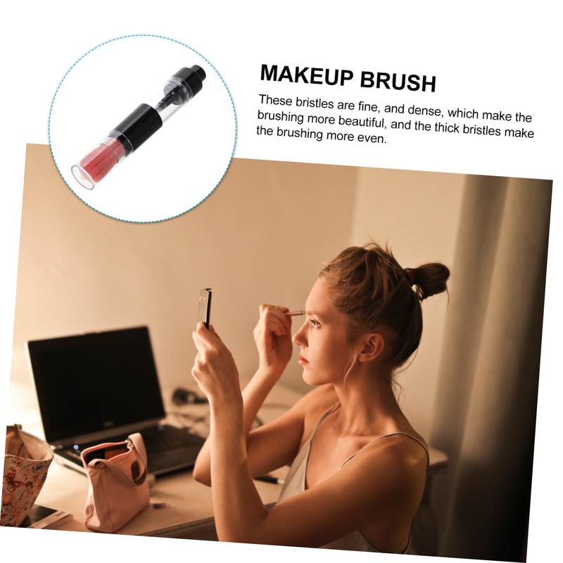 Baluue Multifunctional Travel Powder Brush with Refillable Bottle Compact Makeup