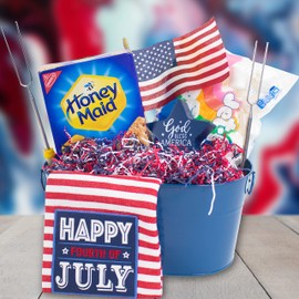 "Soft & Thin" Cut Crinkle Paper Shred Filler (1 LB) for Gift Wrapping & Basket Filling - Red, White and Blue | MagicWater Supply