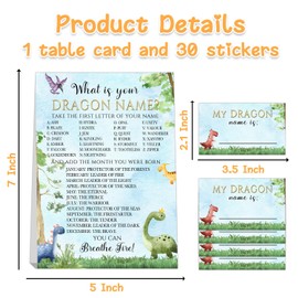 BirtDerr Dragon Birthday Party Decoration, Birthday Games for Kids Party,Dragon Theme Birthday Party Sign for Boys Girls,Dragon Decorations,What's Your Dragon Name Game