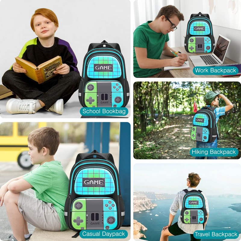 Beaulyn Game Backpack Set for School Boys Kids School Bag