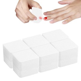 600pcs Lint Free Wipes for Nails, Nail Wipes Pads Cotton Pad, Nail Art Acrylic Gel Remover Wipes, Salon Essential, Lint Free Polish Pads for Nail, Eyelash, Nails Art(White)
