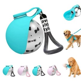 Botella de Agua para Perro 2 en 1, Bebedero Portátil para Perro de Acero Inoxidable 304, Foldable Pet Water Bottle, Plegable a Prueba de Fugas, 10 Oz 