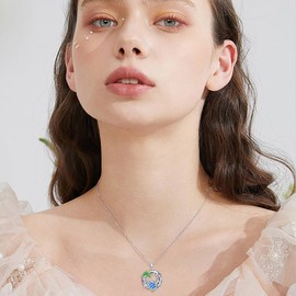 POTOPYY Sterling Silver Crystal Sea Turtle Necklace for Women - Tortoise Pendant Jewelry, Gifts for Girlfriend Wife Anniversary