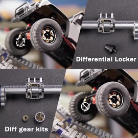 RCAWD 10mm Widened Silver Full Metal Differential Front and Rear Axles Assembly for Traxxas TRX-4M 1/18 4WD