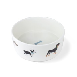 FRINGE STUDIO Happy Breeds Large Straight Bowl (475015) White