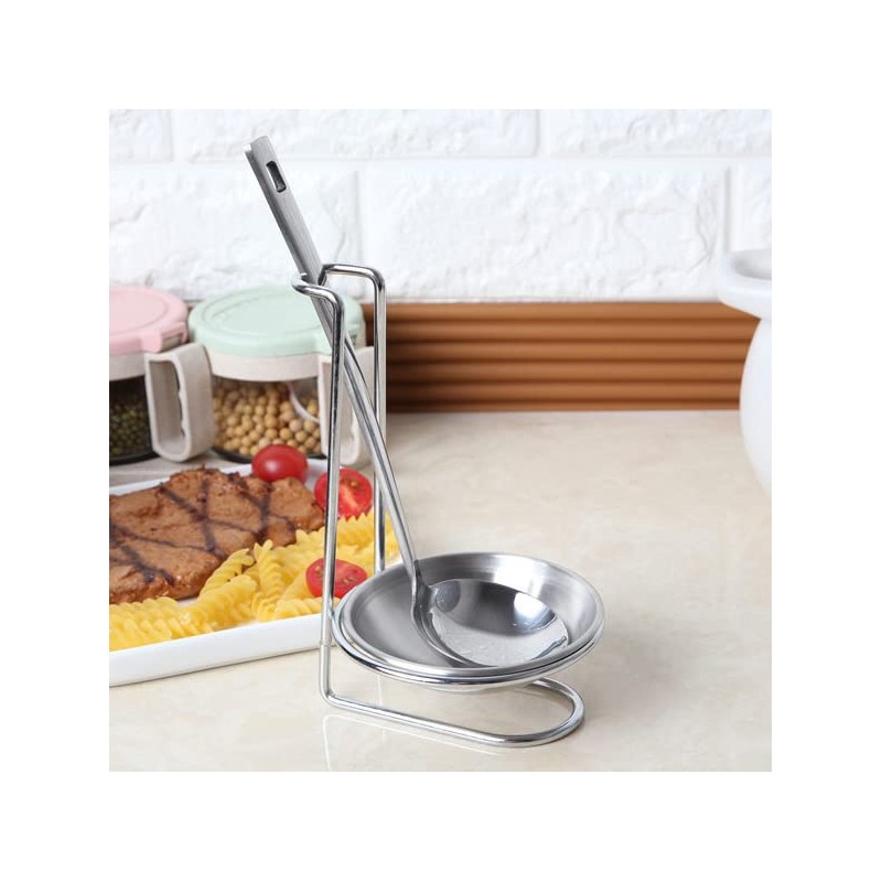 1 Piece Stainless Steel Spoon Rest Holder with Bowl Spoon