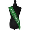 St Patrick's Day Sash - Green with Silver Text -