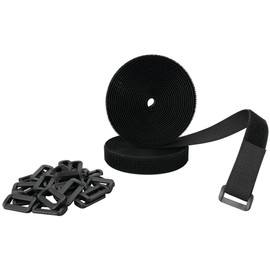 Performance Tool W2949 DIY Hook and Loop Strap Kit, Includes 26 ft. of Strap, 30 Buckles, Black