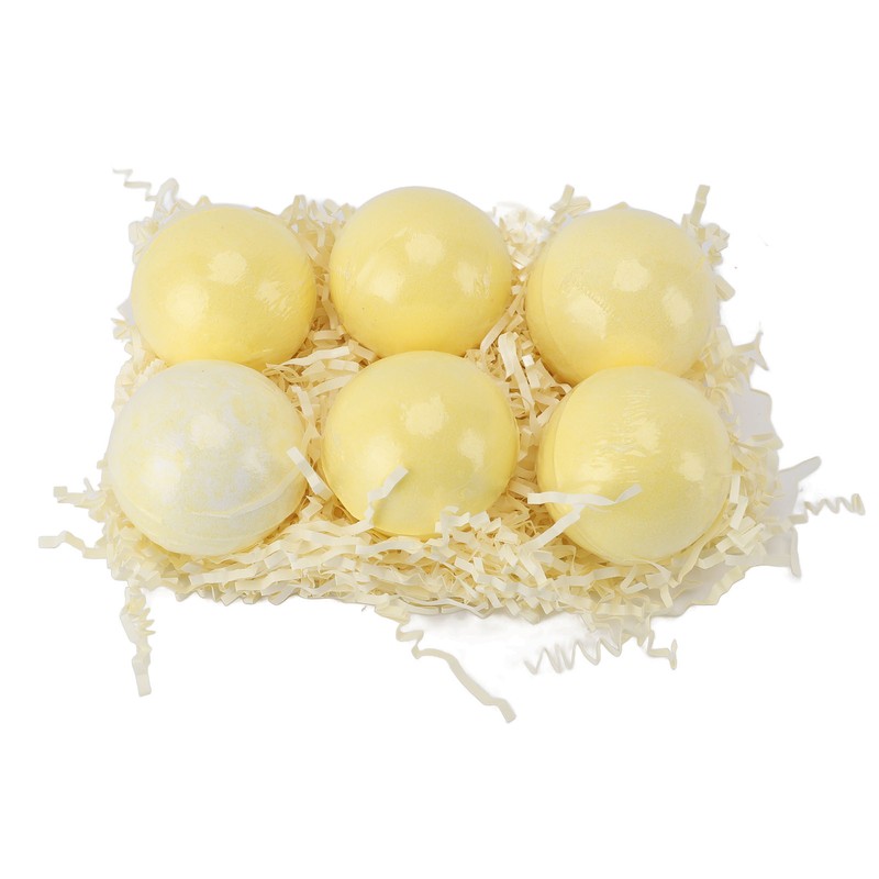 6pcs Bath Salt Ball Moisturizing Colorful Kid Friendly Mild Lemon