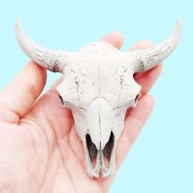 The Scale Grail American Bison Skull Replica - 1:6 scale for decoration curio cabinet miniature - Bone (hand painted)