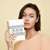 JXREQ Chinoiserie Coquette Bow Duck Notebook, Blue and White Checkered