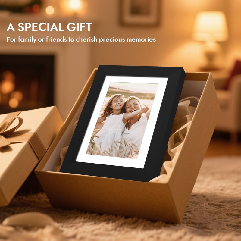 Hongkee 6x9 Picture Frame with Glass, Display Pictures 5x8 with