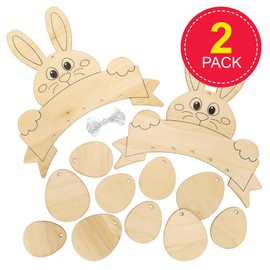 Baker Ross Easter Bunny Wooden Mobiles - Pack of 2, Easter Crafts, Craft for Kids (AX762)