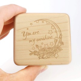 Sinzyo Music Box, Wooden Music Box, Mini Photo Frame, Respect for the Aged Day, Keepsake Gift, Birthday Gift, Mother's Day, Valentine's Day Gift (Special Maple, Song: You are my sunshine)