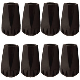 Trekking Poles Tips Set - Pack of 6 to 8 Replacement Rubber Trek Tips Protectors Fit Most Walking Hiking Sticks - 11 mm Diameter by HAPLUSTAR