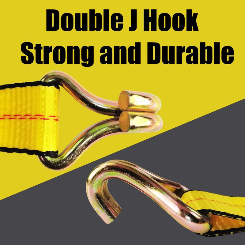 KJE KJE 4 Pack Ratchet Straps Heavy Duty,2" x 27'