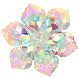 PATIKIL Rhinestone Sunflower Brooch Pin, Fashion Crystal Flower Snowflake Brooch Pin Lapel Pins for Women Suits Clothes Dress Bouquet Coat Hat Bag Craft Party, White