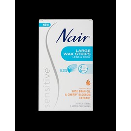 Nair Sensitive Legs & Body Large Wax Strips 20 WAX STRIPS