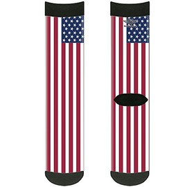 Buckle-Down Unisex-Adult's Socks United States Flags Crew, Multicolor