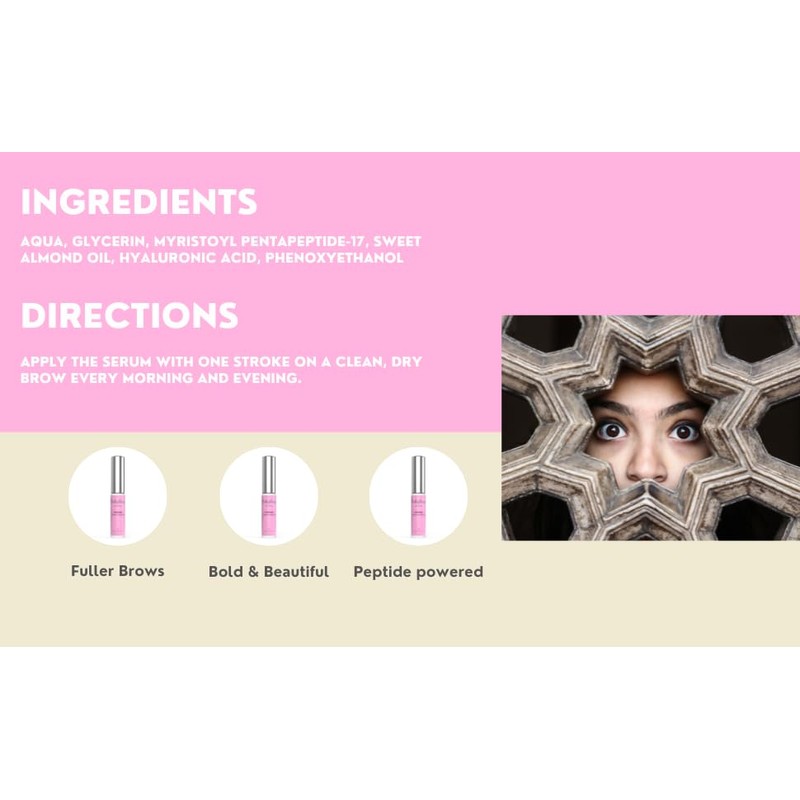 Hollyberry-Premium Eyebrow Growth Enhancing Serum-Peptide Boosting Formula for brows -