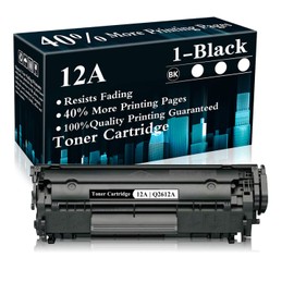 1 Black 12A | Q2612A Toner Cartridge Replacement for HP Laserjet 1020 1022n 1022nw 1010 1012 1015 1018 3052 MFP 3055 MFP 3030 MFP 3020 MFP 3380 MFP 3015 MFP M1319f M1120 MFP Printer,Sold by TopInk