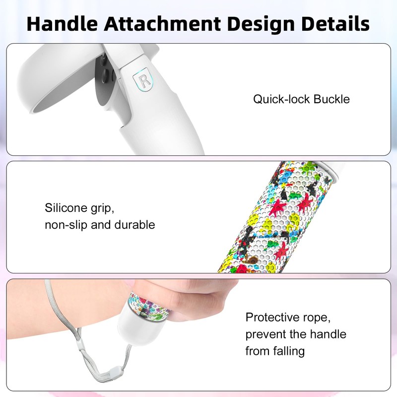 Rechale VR Handle Attachment for Meta Quest 2, Extension Controller