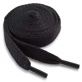 OrthoStep Cotton Wide Flat Athletic 45 inch Black Shoelaces - shoe laces and Sports Shoelaces 2 Pair Pack