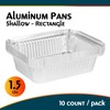 Bluesky Rectangle Shallow Aluminum Pans-(Pack of 10) -Perfect for Catering,