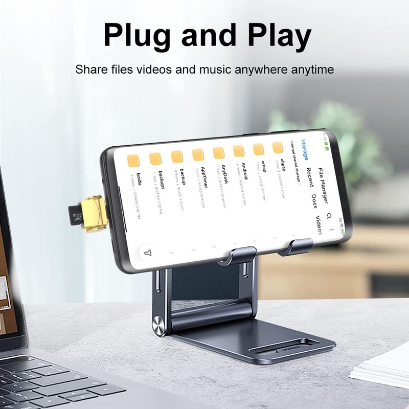 Micro SD Card Reader, BorlterClamp USB C SD Card Reader,